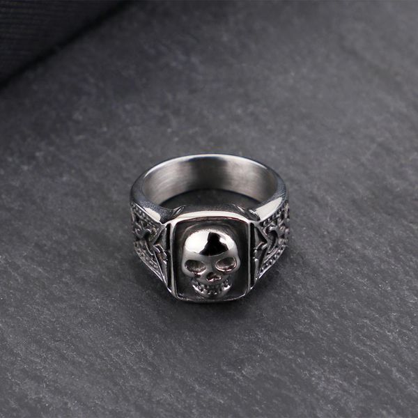 

фонтен ретро череп черный мужские кольца из нержавеющей стали байкер личности скелет головы мода ювелирные изделия fongten ретро wmtbki, Bronze;silver