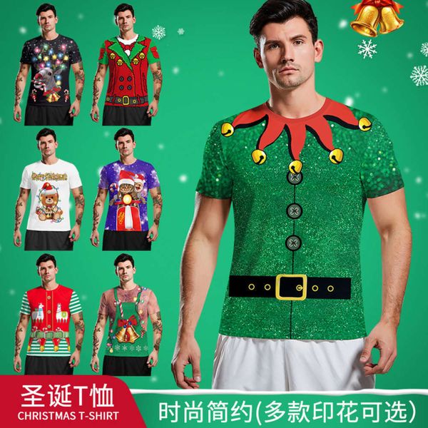 

3d digital printing t-shirt bell 2020 large round neck short sve, Black