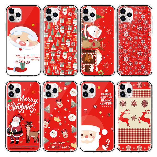 

phone case for iphone 11 12 mini pro max xr xs x 8 7 6 6s plus 5s se 2020 merry christmas new year elk shell coque
