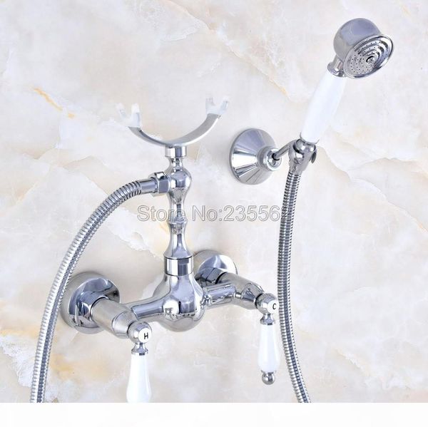 

chrome brass bathroom faucet bath faucet mixer tap wall mounted hand held shower head kit shower faucet sets lna734