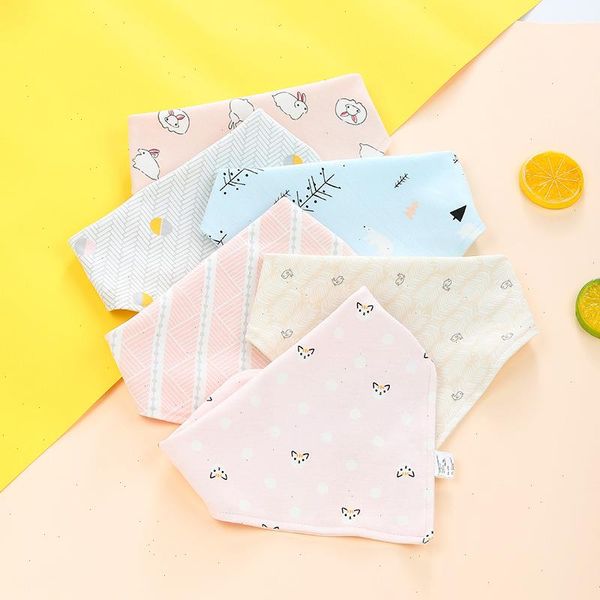 

1pc baby bandana bibs triangle burp cloths cute feeding newborn 100% organic cotton towels boys girls