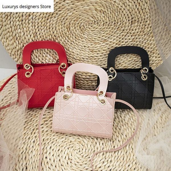 

elegant female pearl small tote bag 2021 summer new quality pu leather women's designer handbag lattice shoulder messenger bags