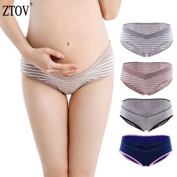 Ztov 4PCS / Лот детские трусики Беременность Беременное нижнее белье Одежда для беременных Хлопок Низкая талия трусики шорты одежда XXL LJ201119