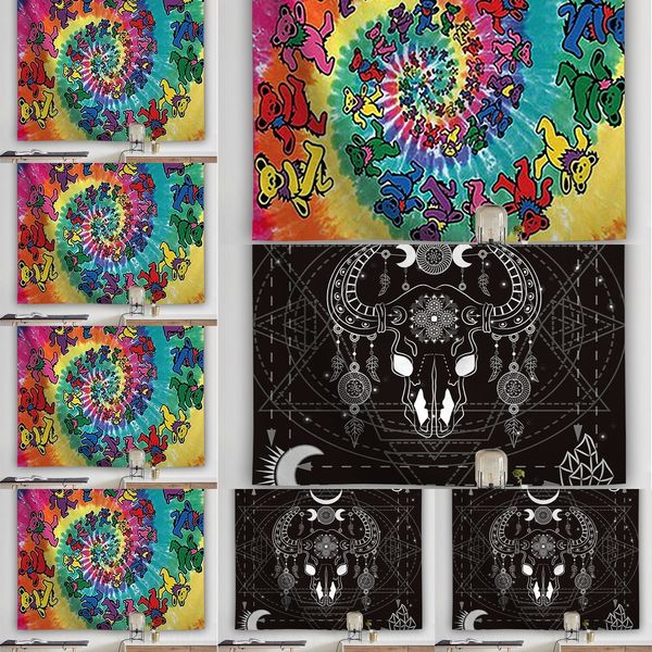 

x8vc психоделический таро таро кошка гобелен индийский ковер висит рука hippie moon волк колффрофт декор гобелены стена мандала стена одеял