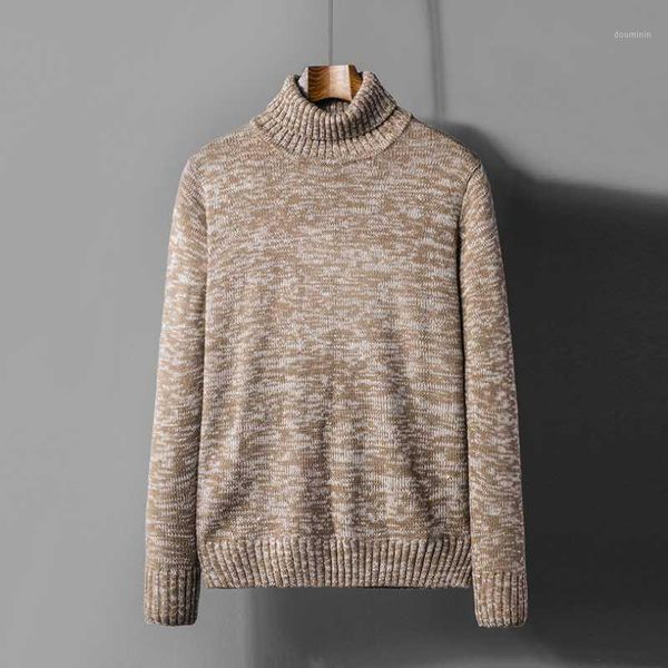 

autumn and winter men's long-sleeved high-neck thick warm sweater youth pullover loose casual knit sweater, White;black