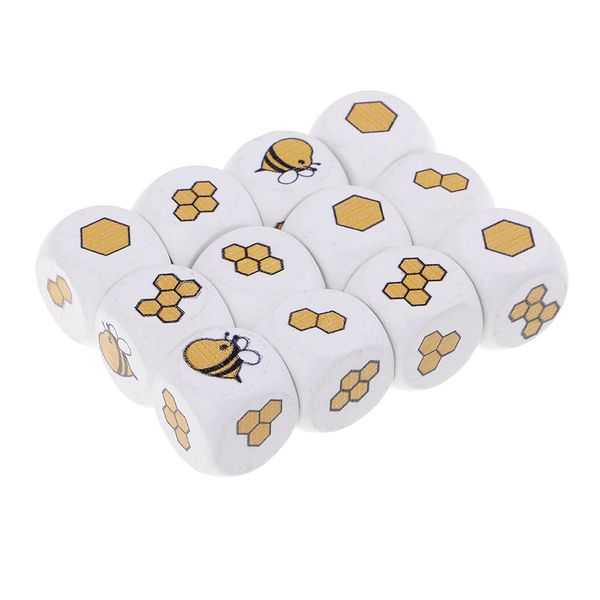 

12 pieces 20x20x20m white painted wood dice cubes round corner kid toys game 6 sided dice wholesale family game great for decorating and