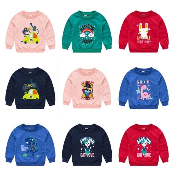 

2021 kids boys girls hoodies cartoon printed sweatshirts auntumn fashion sweater hoodie children pullover casual sports clothes g12704, Blue