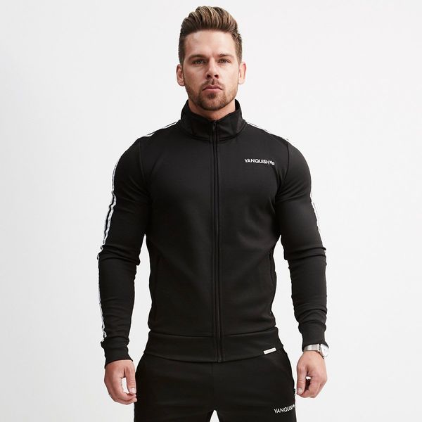 

men's sleeve collar sports shirt zipper suit, Gray