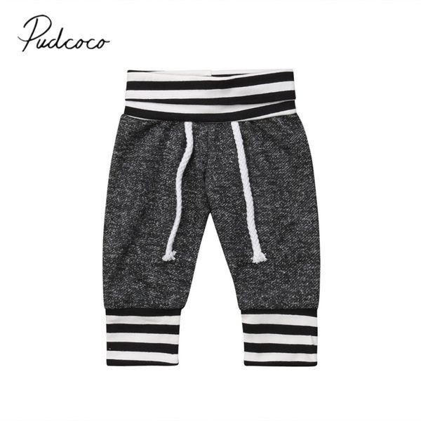 Brand New Newborn Pantaloni Strisce Grigio Leggings Cotone Fondo Per Neonate Ragazzi / Set All'ingrosso 0- LJ201012