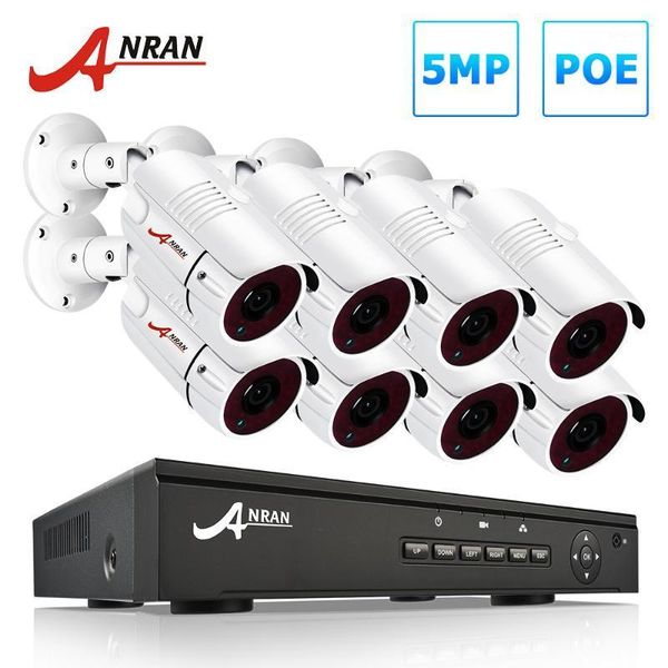 

5mp poe surveillance camera system 1920p video security system camera outdoor night vision 8 ch cctv nvr kit anran1