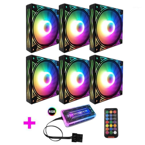 

fans & coolings coolmoon f-jl computer case pc cooling fan rgb adjust 120mm quiet + ir remote cooler cpu case1