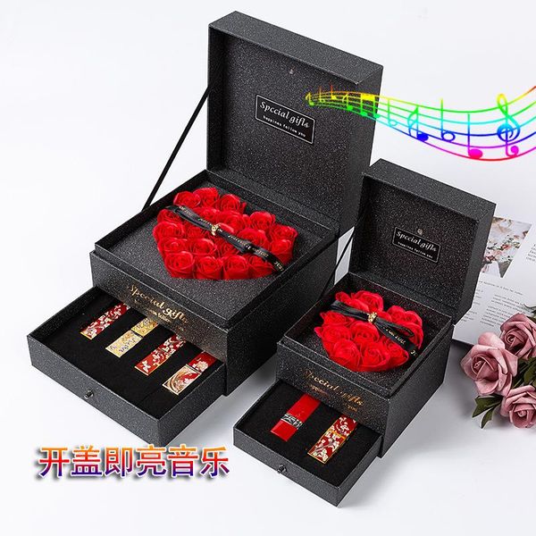 

gift wrap 1pcs year christmas box lipstick 520 music flower eternal life perfume