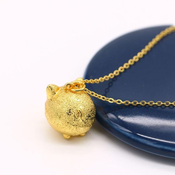 

cute girly jewelry necklace golden pig pendant necklace charm silver color chain 41-51cm birthday gift new arrival discount