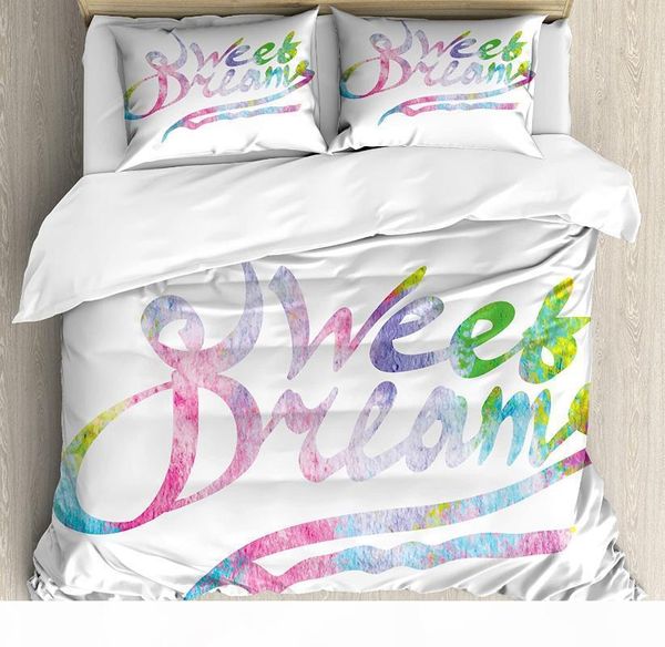 

sweet dreams пододеяльник set красочные мотивационные цитата в акварели style фантазии счастье молодежи темы постельные принадлежности набор