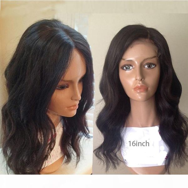 

virgin burmese human hair full lace wig natrual wave glueless lace front wigs with baby hair for black women, Black;brown
