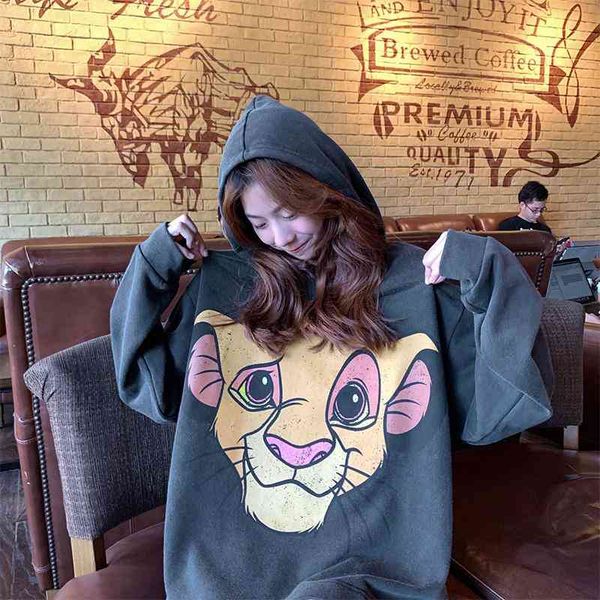 

women's sweaters sweatshirt autumn winter women loose hoodies pullover vintage warm casual outwear hooded streetwear print n9yx, White;black
