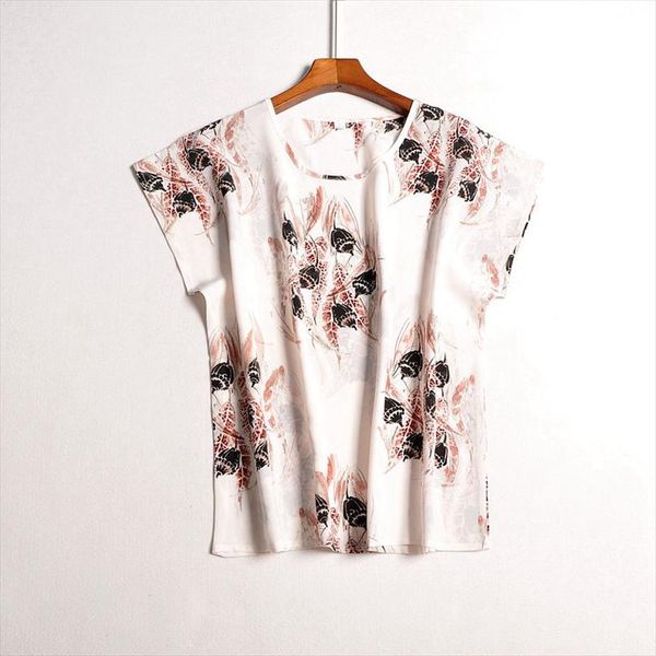 

100% silk plus size blouse raglan sleeves short sleeve 100% natural silk wear drop shipping good quality, White