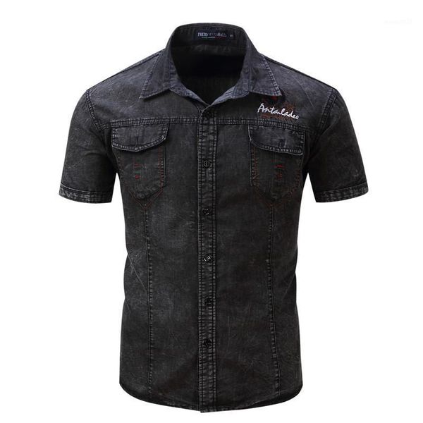 

men's casual shirts bolubao 2021 short sleeve shirt men trend brand cotton cowboy outdoor male1, White;black