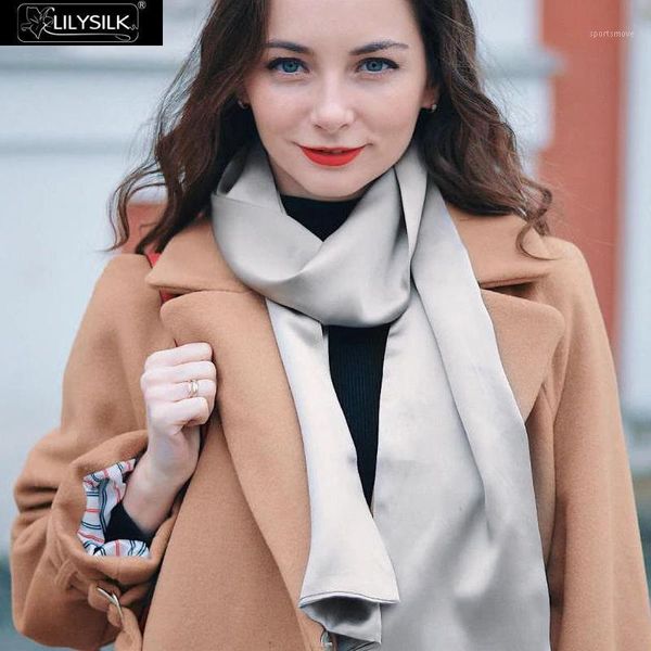 

scarves lilysilk 100% silk scarf women 1, Blue;gray