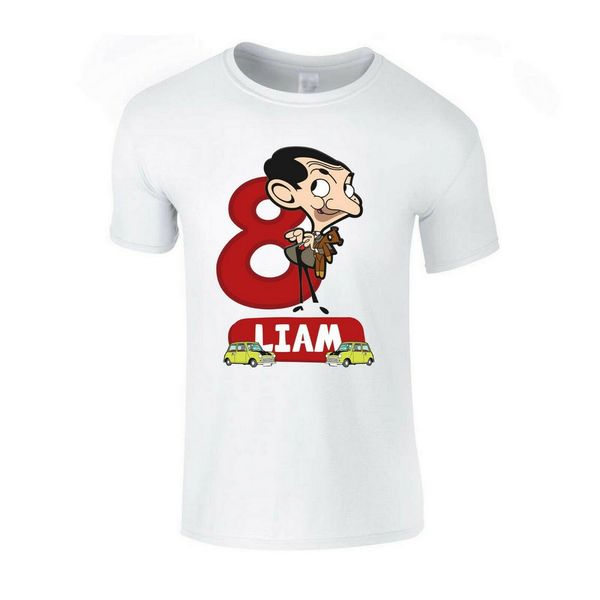 

personalised name & age mr bean funny car cartoon mens girls boys t shirt birthday gift tee shirt sport hooded sweatshirt hoodie