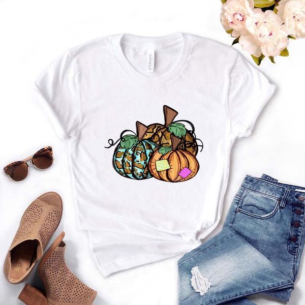 

fall leopard pumpkin print women tshirt cotton casual funny t shirt gift for lady yong girl tee drop ship pm-1, White