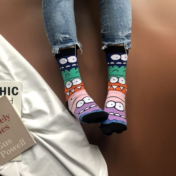 

xalzg спорт potatomen жаккардовых женщины трубки любителей средних жаккардовый картофель и sockscartoon личности мода носков улицы мультфиль, Black