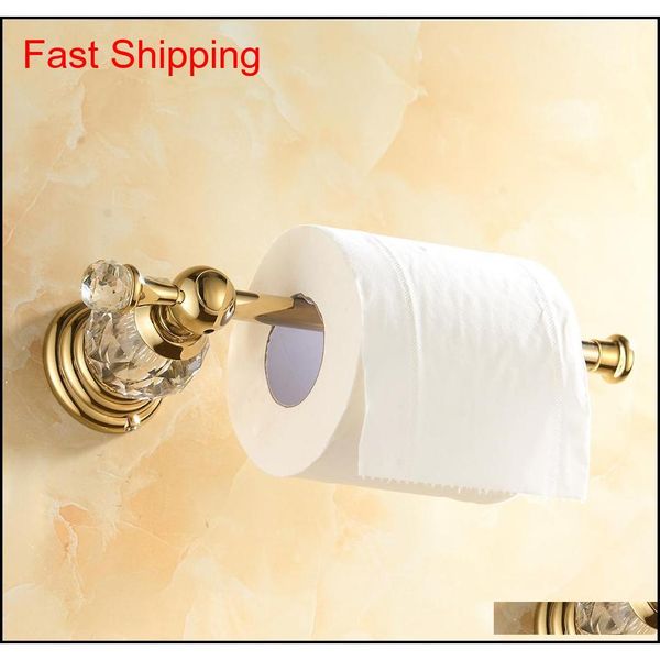 

gold polished toilet paper holder solid brass bathroom roll paper accessory wall mount crystal toilet tissue pa qylnfe bdesports