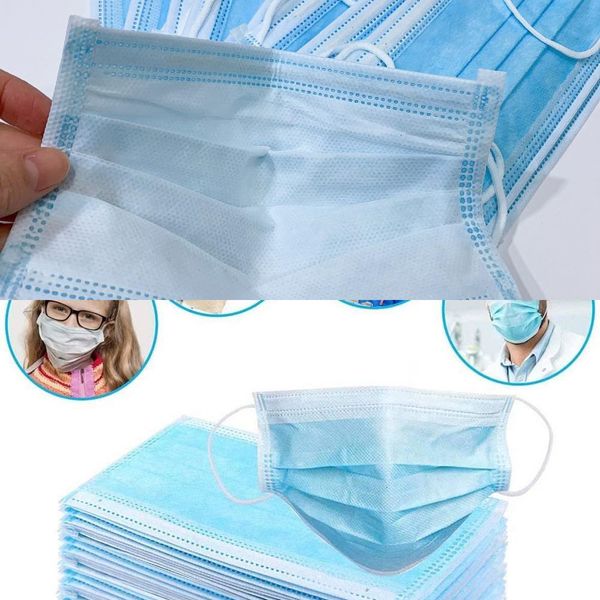 

unisexface mask 3 layer ear-loop dust mouth disposable masks cover 3-ply non-woven disposable dust mask soft breathable outdoor part 94