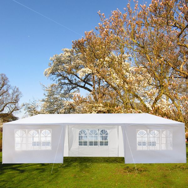 

10x30ft outdoor party wedding tent 7 sides canopy heavy duty gazebo pavilion cater event with spiral tubes ship from usa