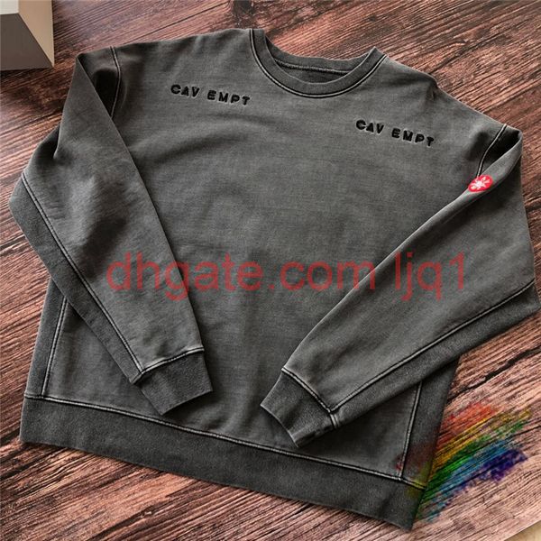

thick 450g cotton dark gray hoodie sweatshirts crewneck men woman wash, Black
