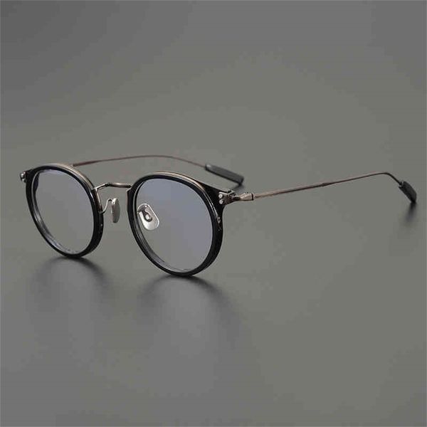 

80% off wholesale 7g ultra pure titanium women's spectacle frame blue light flat mirror men's color change anti fog round eye, White;black