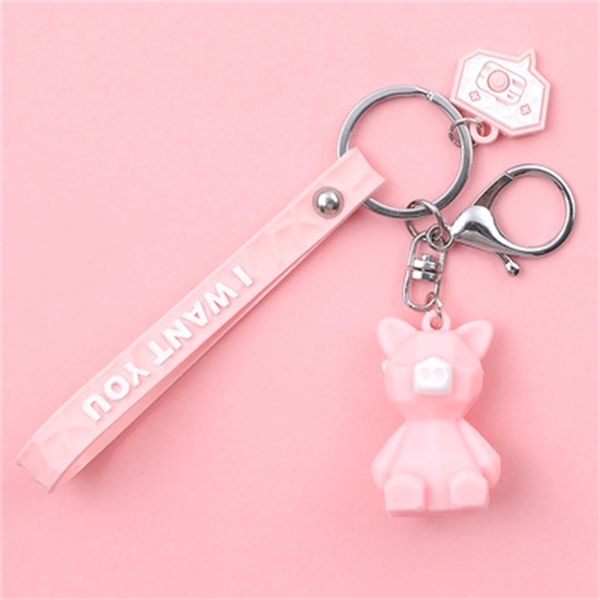 

pvc geometric cartoon keychain funny dinosaur keychain women jewelry cute charm bag key chain car key ring accessories wy823q1 34 n2