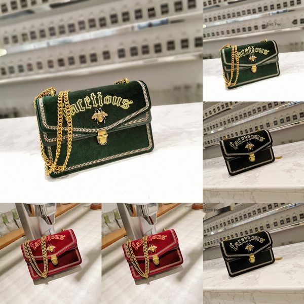 

ybtqg thailand new embroidery small square lyn bee women's 2020 autumn and winter niche velvet shoulder chain small square bag embroide