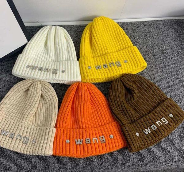 

beanie/skull caps 2021 style autumn winter classic trendy brand luxry design letter drill woolen hat versatile warm knitted woman a2, Blue;gray