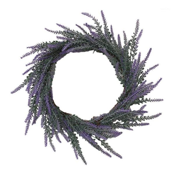 

decorative flowers & wreaths artificial lavender wreath spring for front door wall window wedding party office hanging garden home decor1