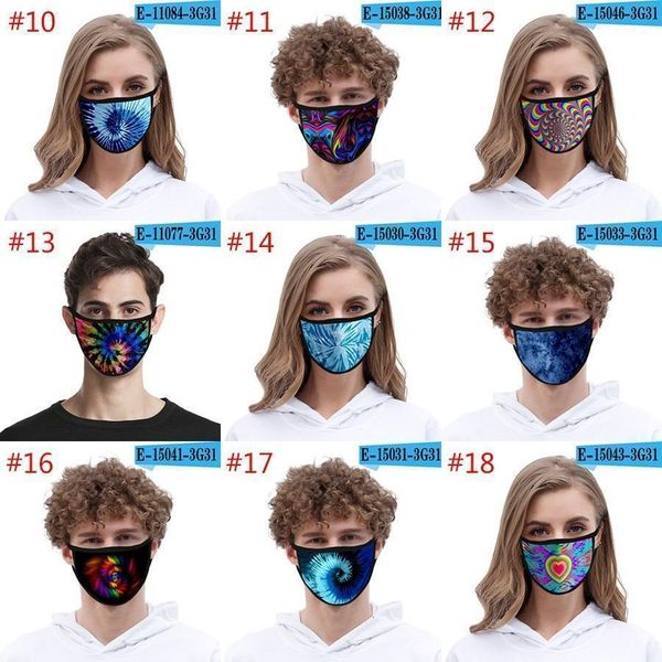 

kids washable ice face printed mouth women silk 3d men outdoor sun uv shade protective designer mask for tie-dye hh9--30