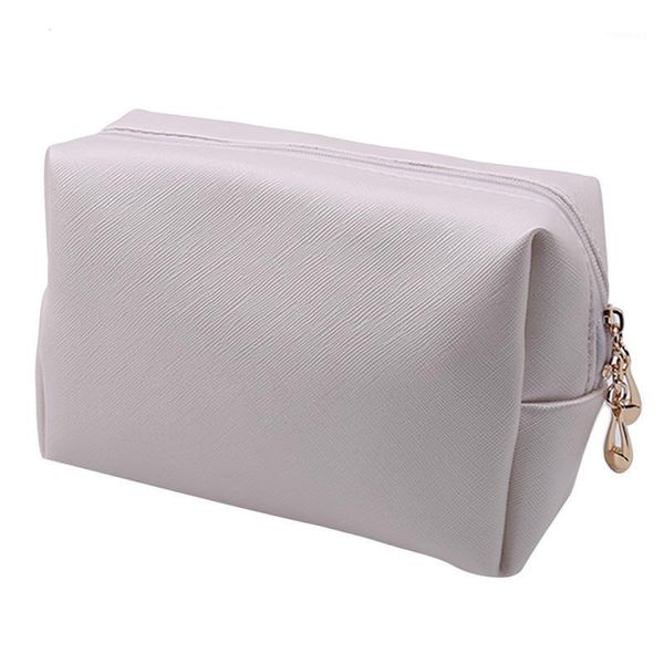 

1pc solid color makeup bag cosmetic bag for women sell fashion make up travel female zipper storage1