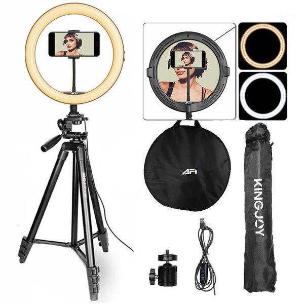 

11 inch usb led video light dimmable selfie ring light ring lamp pgraphy lighting with tripod stand for makeup youtube1