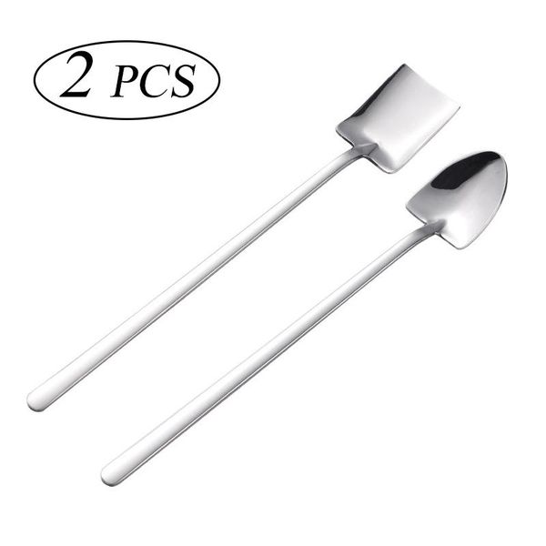 

long handled spoon stainless steel coffee spoon simple teaspoon cocktail stirringt ice spoon bar tool h jllezc