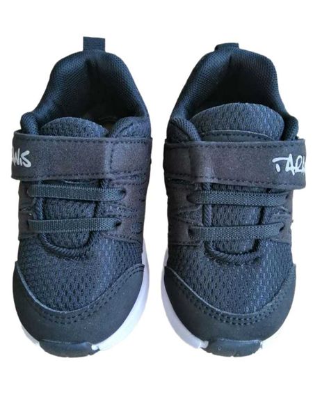 

athletic & outdoor blue and black fashionable wear - resistant, slip breathable travel sneakers worn by tylanus boys