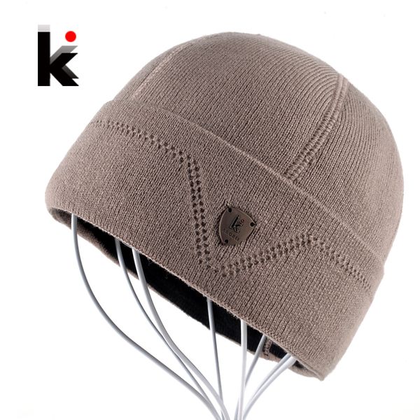 

mens skullies gorro russia beanie touca inverno plus velvet hat knitted caps bonnet winter cap hats beanies for men y201024, Blue;gray