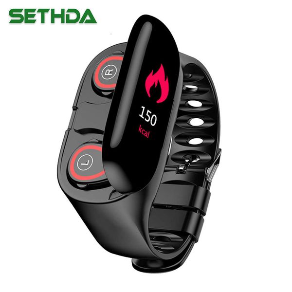 

m1 headset 2 in 1 bluetooth 5.0 step rate blood prsure intelligent color screen sports bracelet