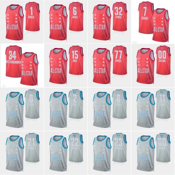 

2022 all-star western basketball jerseys stephen curry lebron nikola james jokic andrew wiggins ja morant doncic booker gobert mitchell paul, Black;red