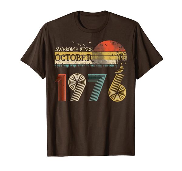

classic 43rd birthday gift for women vintage october 1976 t-shirt, White;black