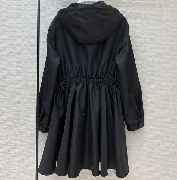 

zipper hooded long casual black s295 waist all trench tie women 2020 match coats autumn dwjnx