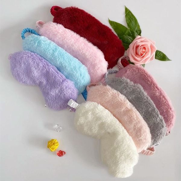 

1pc super soft plush eye masks silk love cloud eye cover rabbit plush sleeping mask eyepatch cartoon nap eye shade blindfold