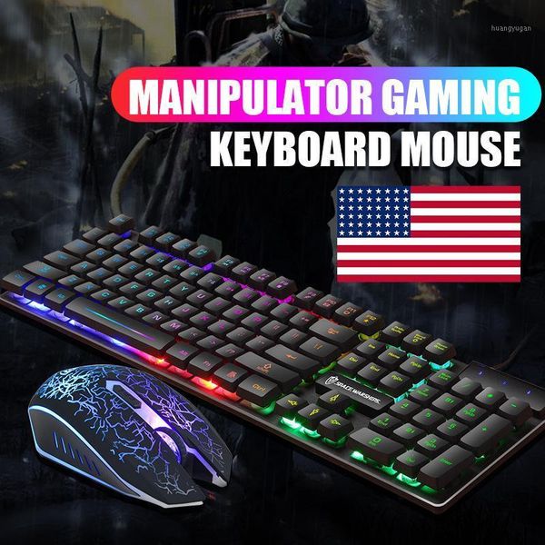 

luminous keyboard and mouse set deskcomputer game manipulator feel1