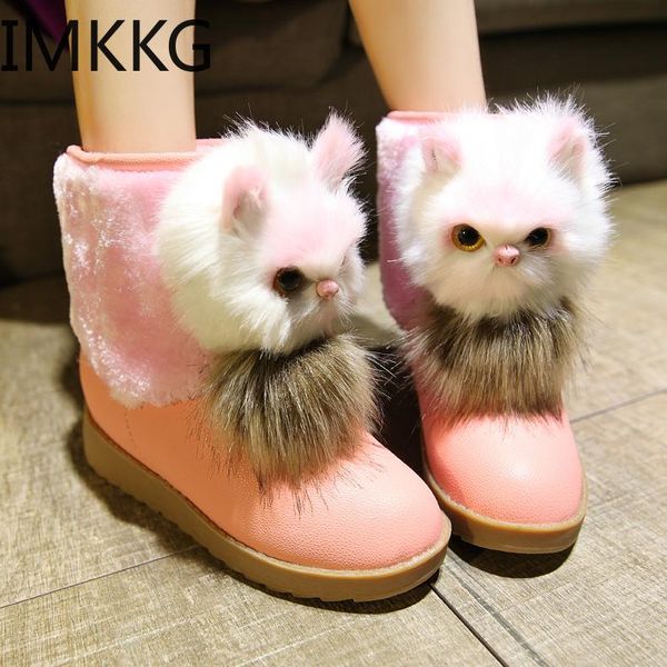 

snow boots 2020 new ankle boots ladies cotton winter women warm fur women shoes winter cute pink black