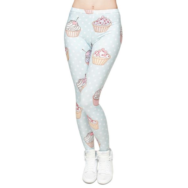 

high elastic women leggings muffin dots 3d printing trousers fitness legging slim high waist legins casual women pants 201204, Black