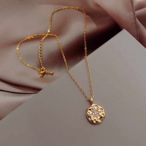 

eight-pointed star necklace female clavicle chain ins tide net red personality pendant retro cold port style temperament necklace, Silver